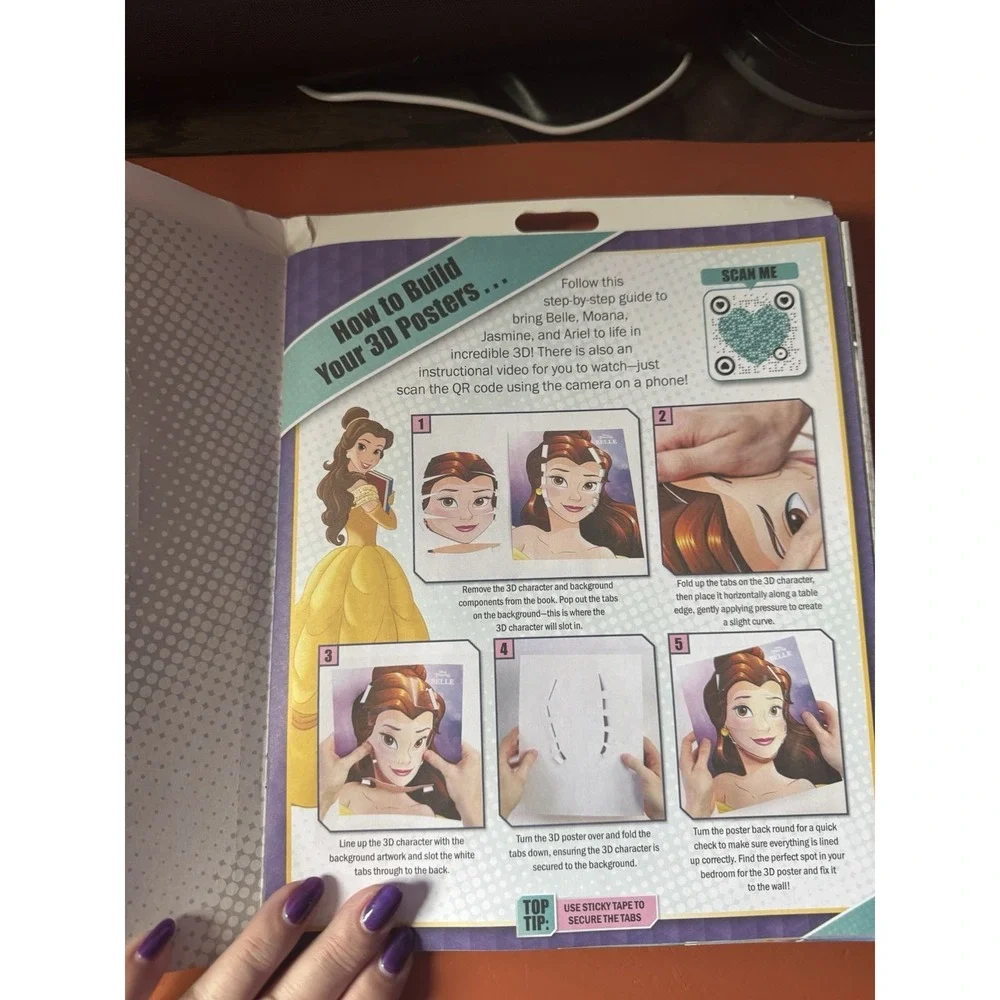 Disney Princess 3D Poster Craft Kit Kids Bedroom Wall Art Activity Set Belle